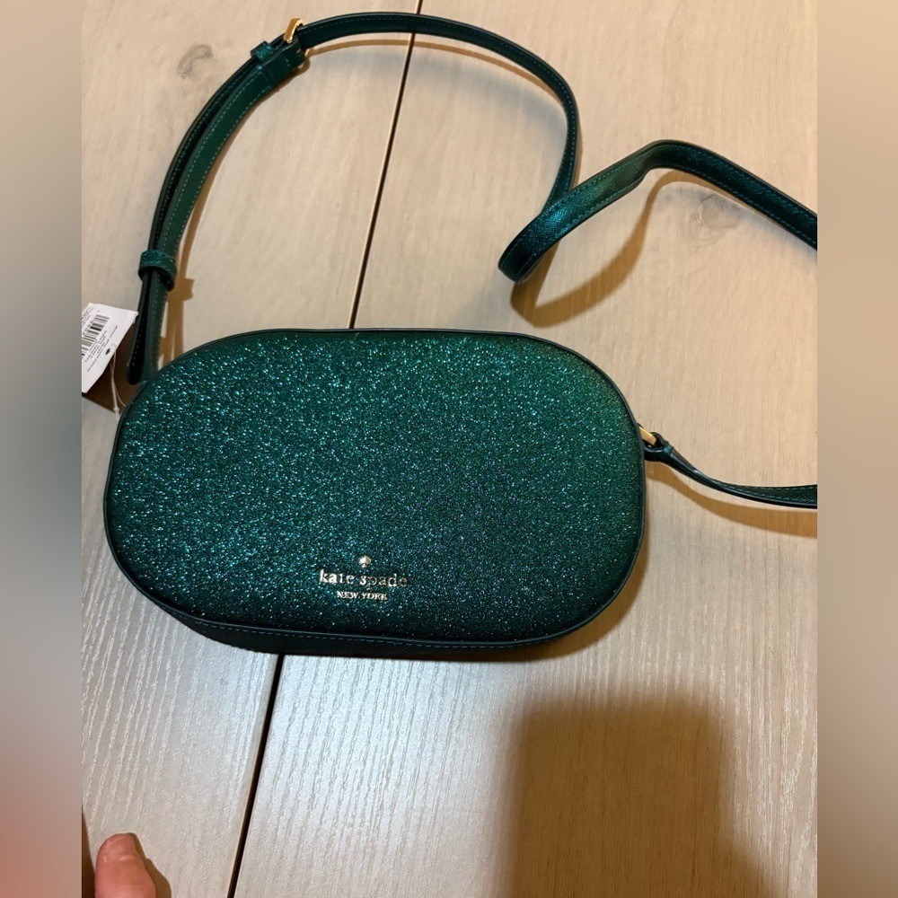 NWT Kate Spade Emerald Glitter Crossbody Bag